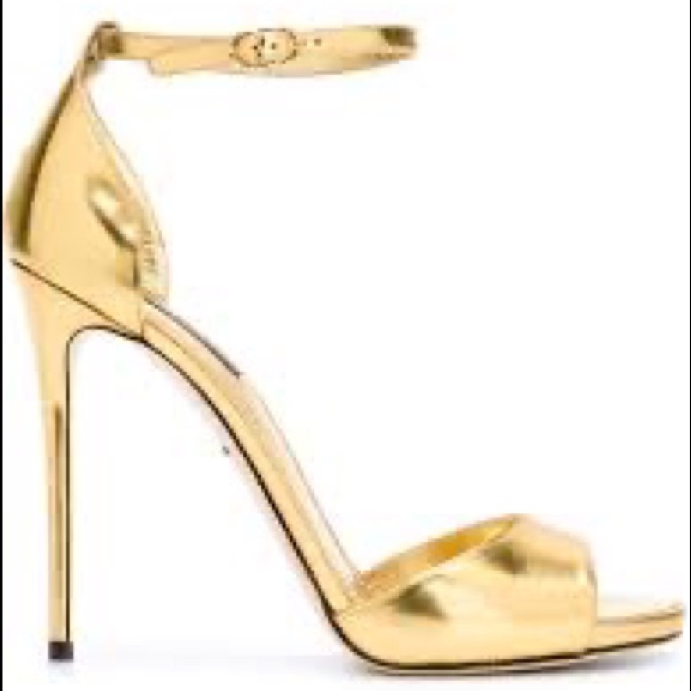 Dolce & Gabbana gold ankle strap sandals high heels gold shoes - Picture 5 of 17